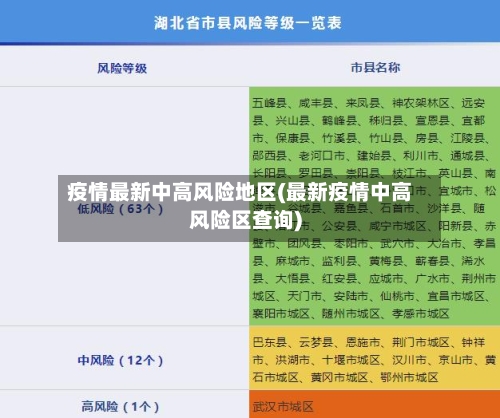 疫情最新中高风险地区(最新疫情中高风险区查询)