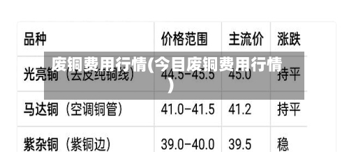 废铜费用行情(今目废铜费用行情)-第3张图片